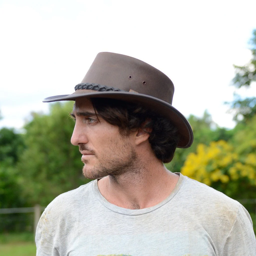 BC Hats Bac Pac Traveller Oily Australian Leather Hat - Image 4