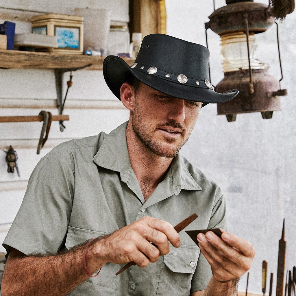 Buffalo Nickel Leather Hat - Image 4