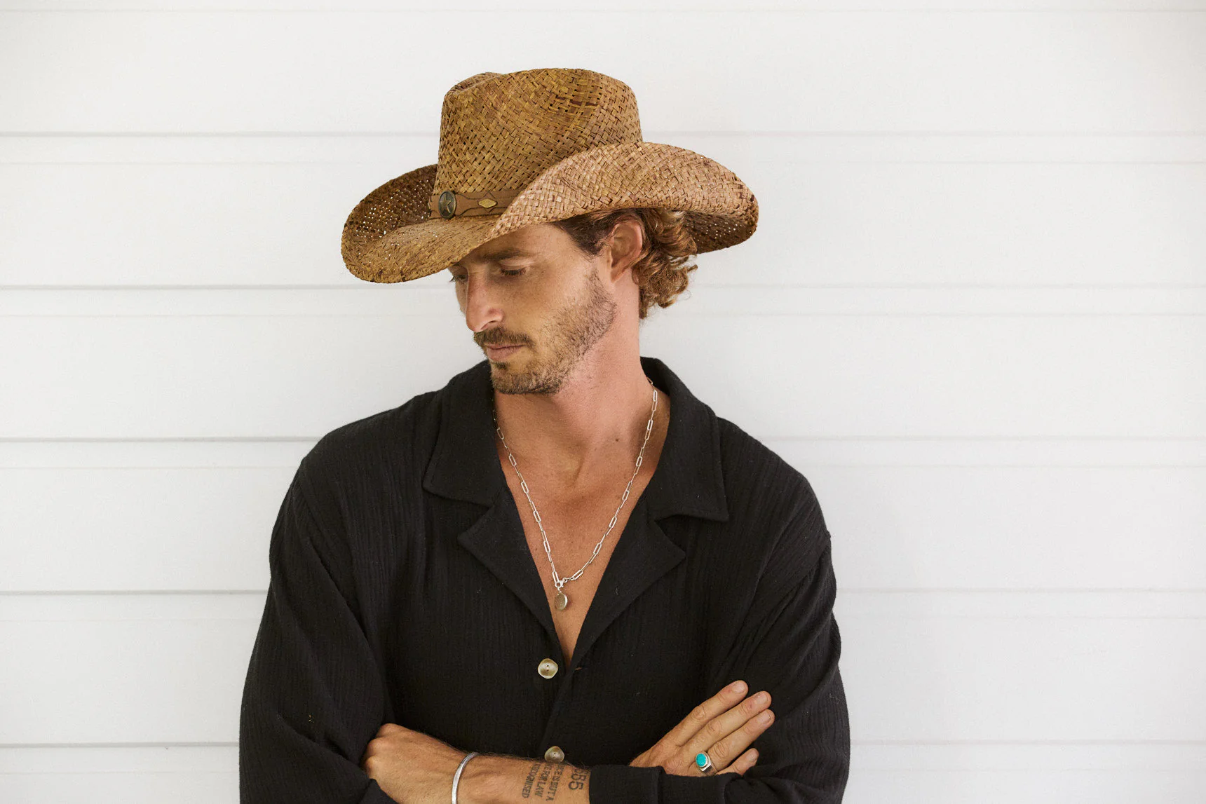 Country Western Raffia Shapeable Hat - Image 8