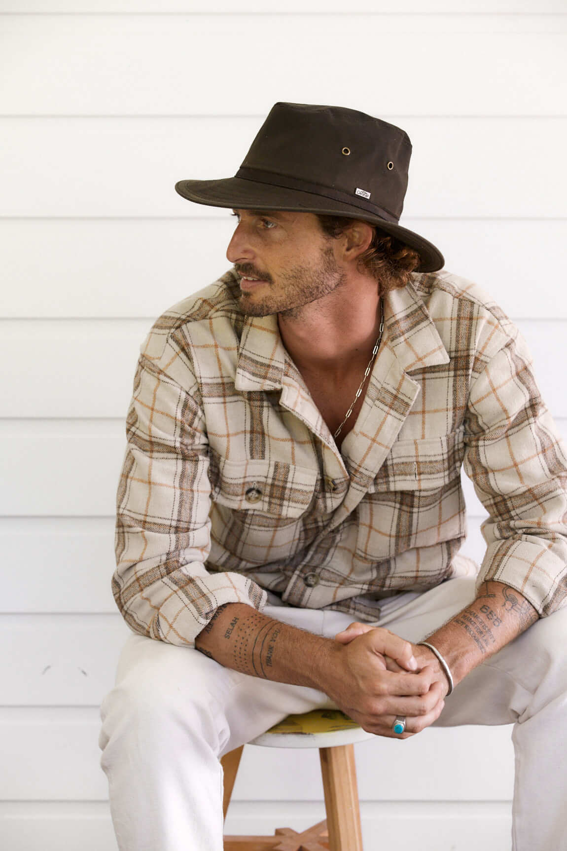 Portland Waxed Cotton Rain Hat - Image 6